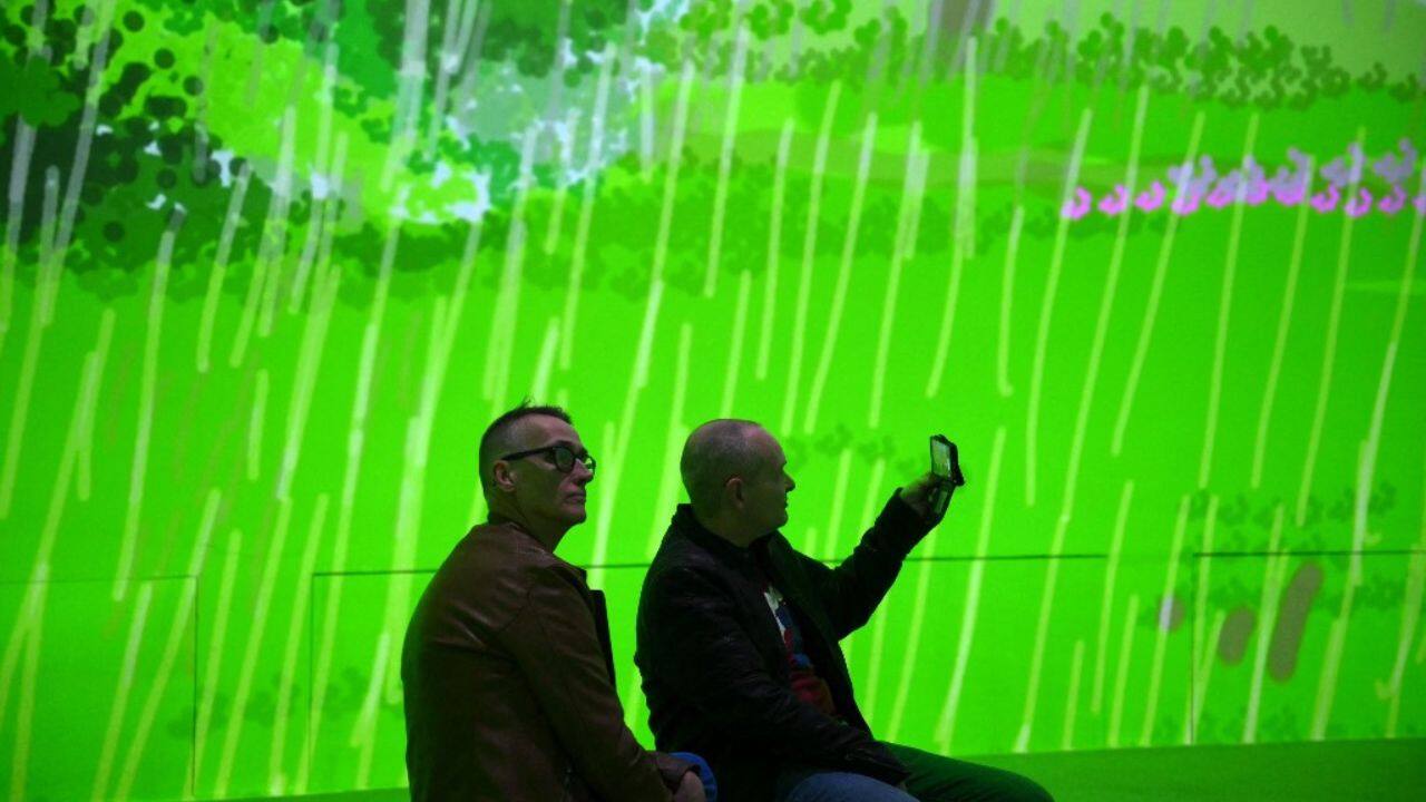 Other sections focus on his landscapes in northern Britain's East Yorkshire and also Normandy, in northern France, where he spent the 2020 pandemic lockdown. (Source: AFP)