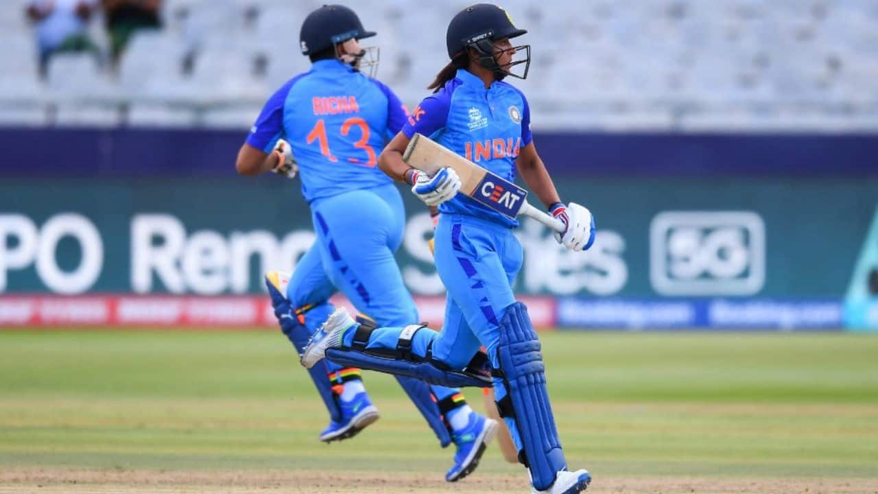 India was 43-3 in the eighth over when the 19-year-old Ghosh arrived at the crease, and she stroked five fours in her 44 not out and constructed a 72-run stand with captain Harmanpreet Kaur (33) to take their team home for a six-wicket win with 11 balls to spare. (Image: AFP)