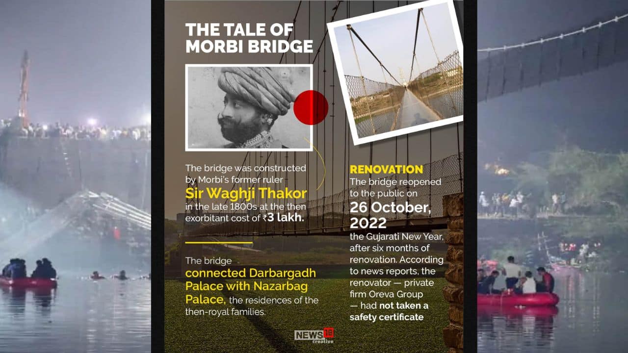 The bridge was constructed by Morbi’s former ruler Sir Waghji Thakor in the late 1800s at the then exorbitant cost of Rs 3 lakh. The bridge connected Darbargadh Palace with Nazarbag Palace, the residences of the then-royal families.