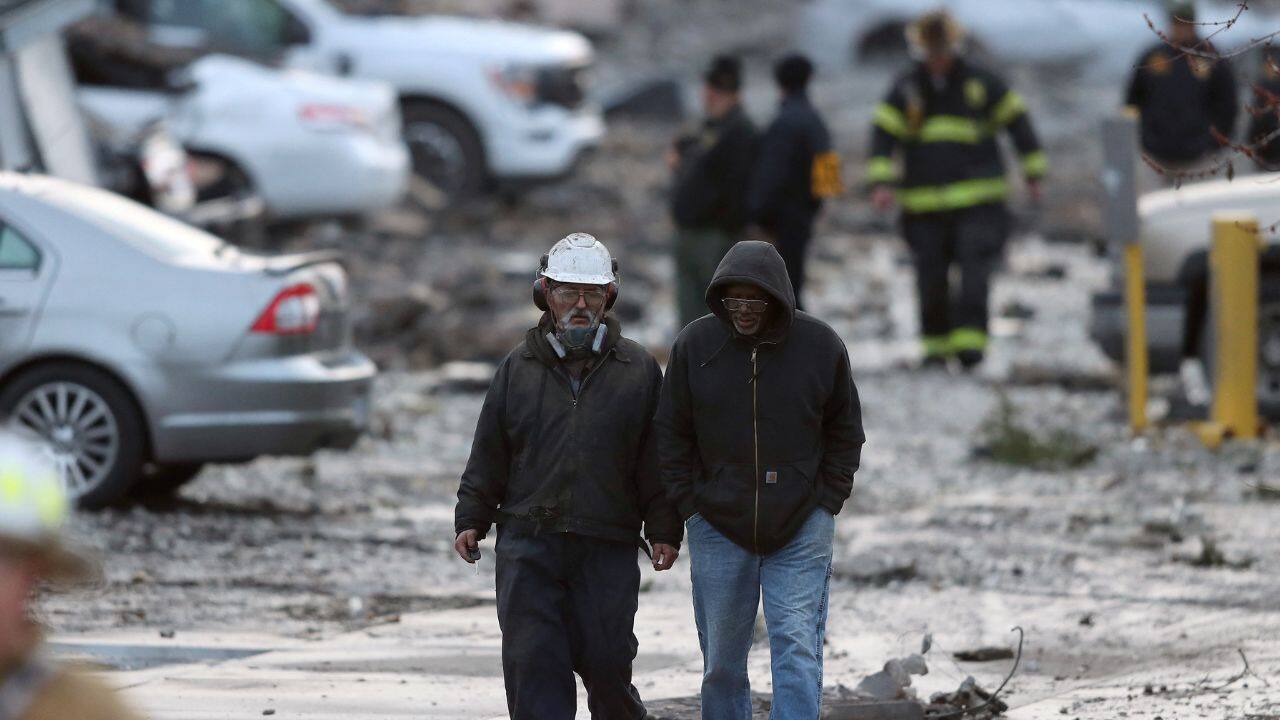 Another witness, Joe Sarconi, said a brick wall enclosing the property was obliterated. "A beam flew across the street. That other beam flew across the street and blew out our window," Sarconi said. "Exciting, but horrible." (Image: Reuters) Another witness, Joe Sarconi, said a brick wall enclosing the property was obliterated. "A beam flew across the street. That other beam flew across the street and blew out our window," Sarconi said. "Exciting, but horrible." (Image: Reuters)