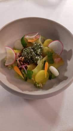 A vegetarian salad at restaurant Silver, in Vals, Switzerland. 