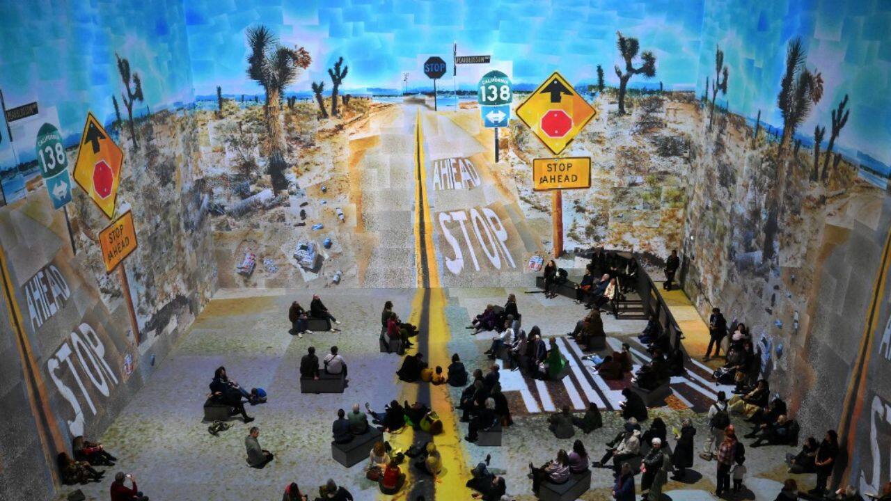 "I am a person who likes to draw... I like looking at things," says Hockney during the show. "That's my job, I think, making pictures," he said, adding that in his mid-eighties he still enjoyed it "enormously". (Source: AFP)