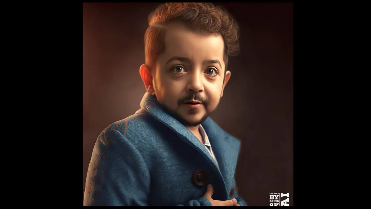 CarDekho founder Amit Jain’s AI portrait as a baby. (Image: @sahixd/Instagram)