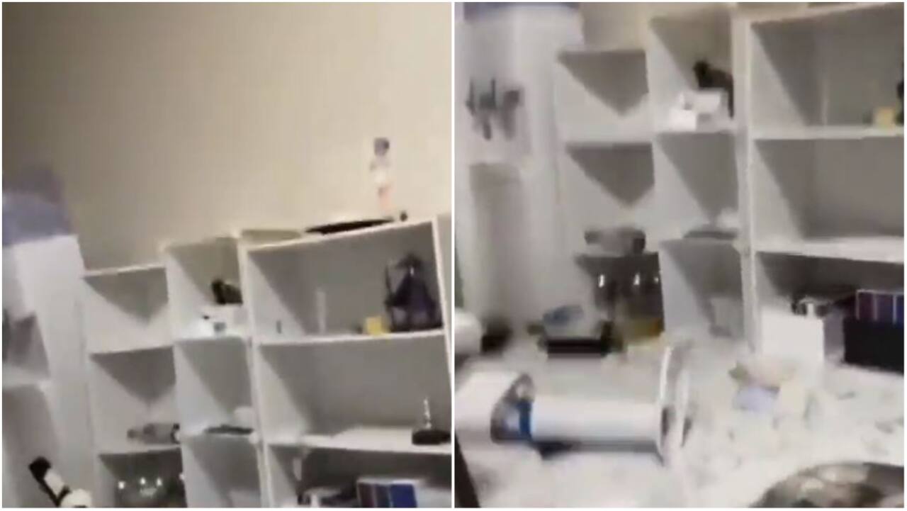 Tajikistan earthquake: Building shakes violently, items fall off shelves in viral video