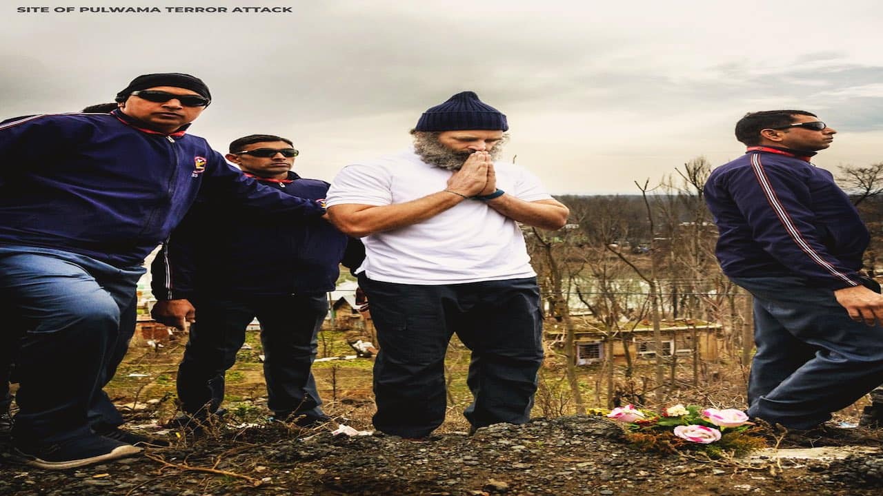 Senior member of the Indian National Congress visited the Pulwama attack site. He wrote on twitter, &quot;Heartfelt tribute to the brave martyrs of Pulwama terror attack. India will always remember his supreme sacrifice.&quot; (Photo: Rahul Gandhi twitter)