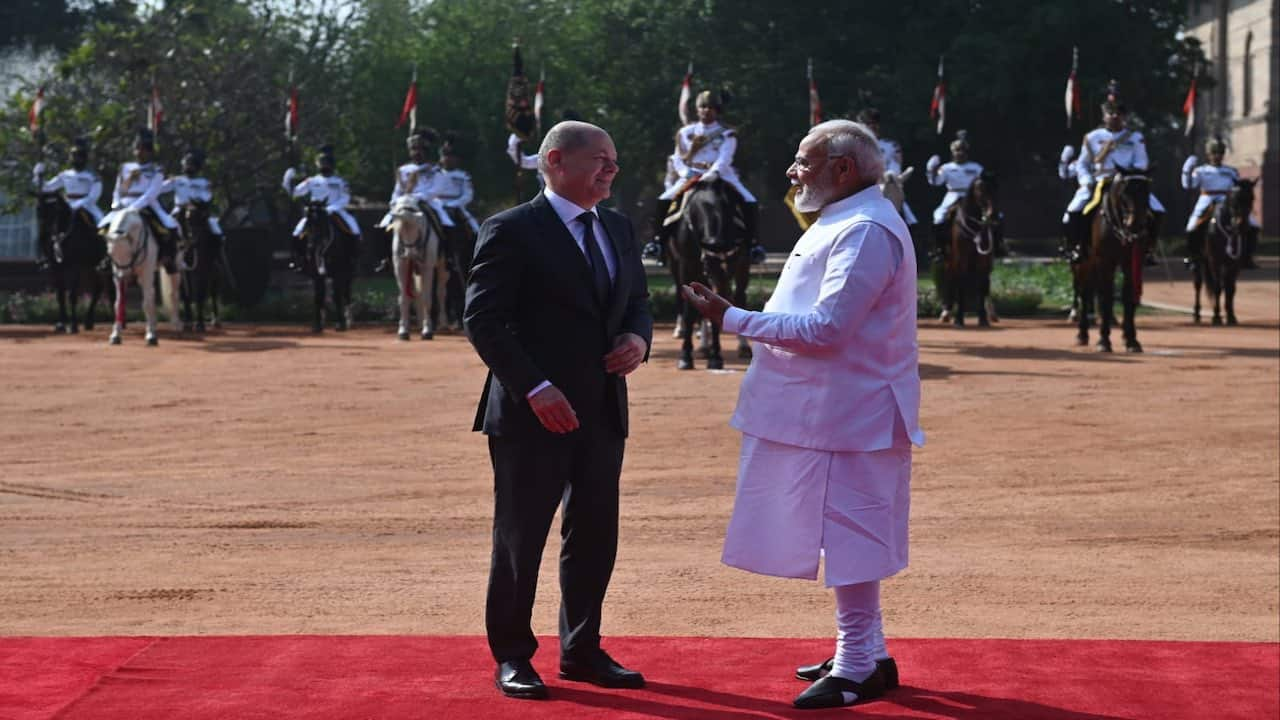 German Chancellor Olaf Scholz Arrives In India For Two-day Visit