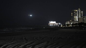 Chinese spy balloon flies over the Myrtle Beach SC, United States on February 4, 2023. The US shot down the suspected Chinese spy balloon, which had been spotted over US airspace, off the Carolina coast. (Photo by Peter Zay/Anadolu Agency via Getty Images)