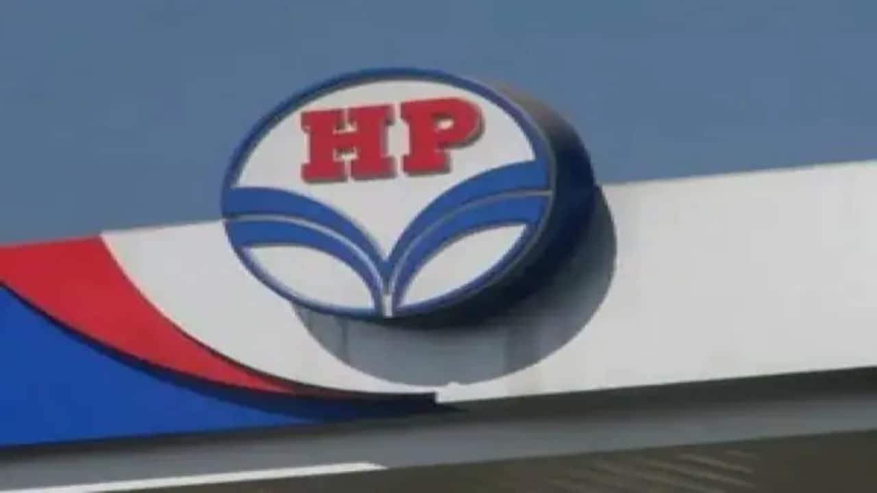 Hindustan Petroleum logo can be seen at a Petrol Pump in New Delhi,... News  Photo - Getty Images