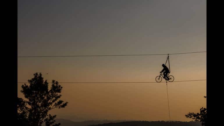 If you seek adventure, there's also zip-line cycling in Palampur. (Photo: Satarupa Paul)