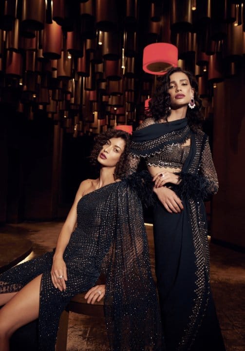 Looks by designers Rohit Gandhi and Rahul Khanna.