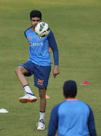 Shubman Gill in a pre-match practice session. (Photo: AP)