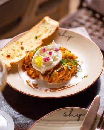 Fettuccine In Pink Burrata Sauce at Shy, Mumbai.