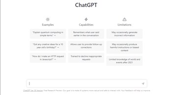 Google challenges ChatGPT (above) with Bard. Google is also trying out new designs for search pages that use chat technology. (Image: Screenshot)