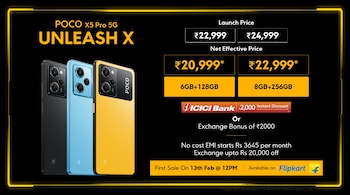 The Poco X5 Pro will go on sale in India through Flipkart starting February 13 at 12:00 pm IST.