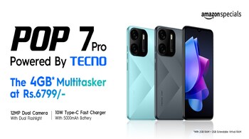 . The Tecno Pop 7 Pro will be available for purchase on Amazon India from February 22. The handset comes in Endless Black and Uyuni Blue colour options.