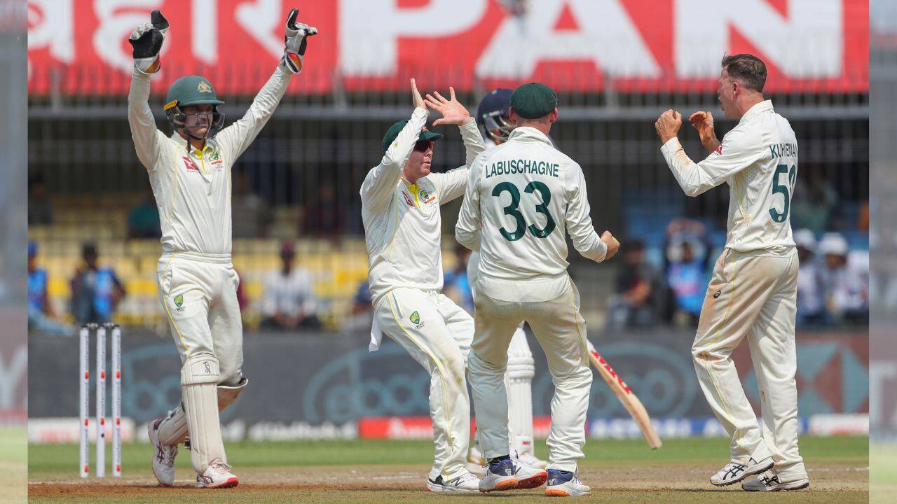 The pitched turned sharply from the start but it was Australia's spinners who made the most of it. Matthew Kuhnemann picked up 5-16 in the first innings Lyon took 8-64 in the second to spin their team to victory. The fourth and final test will be played in Ahmedabad starting March 9. (Source: AP) The pitched turned sharply from the start but it was Australia's spinners who made the most of it. Matthew Kuhnemann picked up 5-16 in the first innings Lyon took 8-64 in the second to spin their team to victory. The fourth and final test will be played in Ahmedabad starting March 9. (Source: AP)