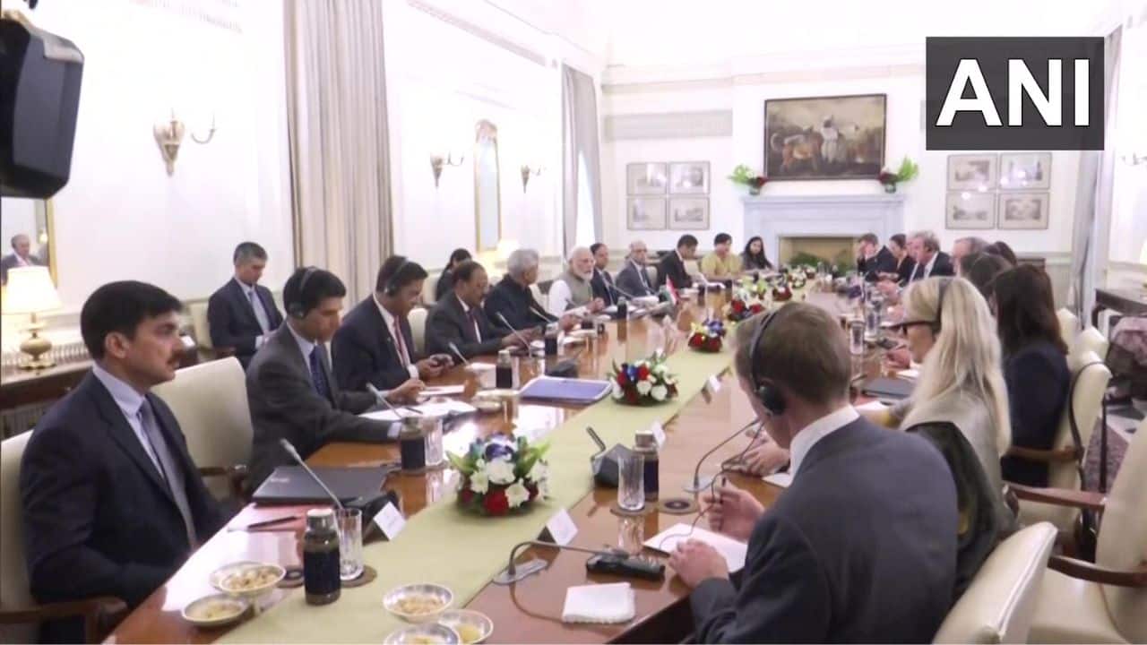 Both countries’ prime ministers hold delegation-level talks in Delhi. (Image: ANI)