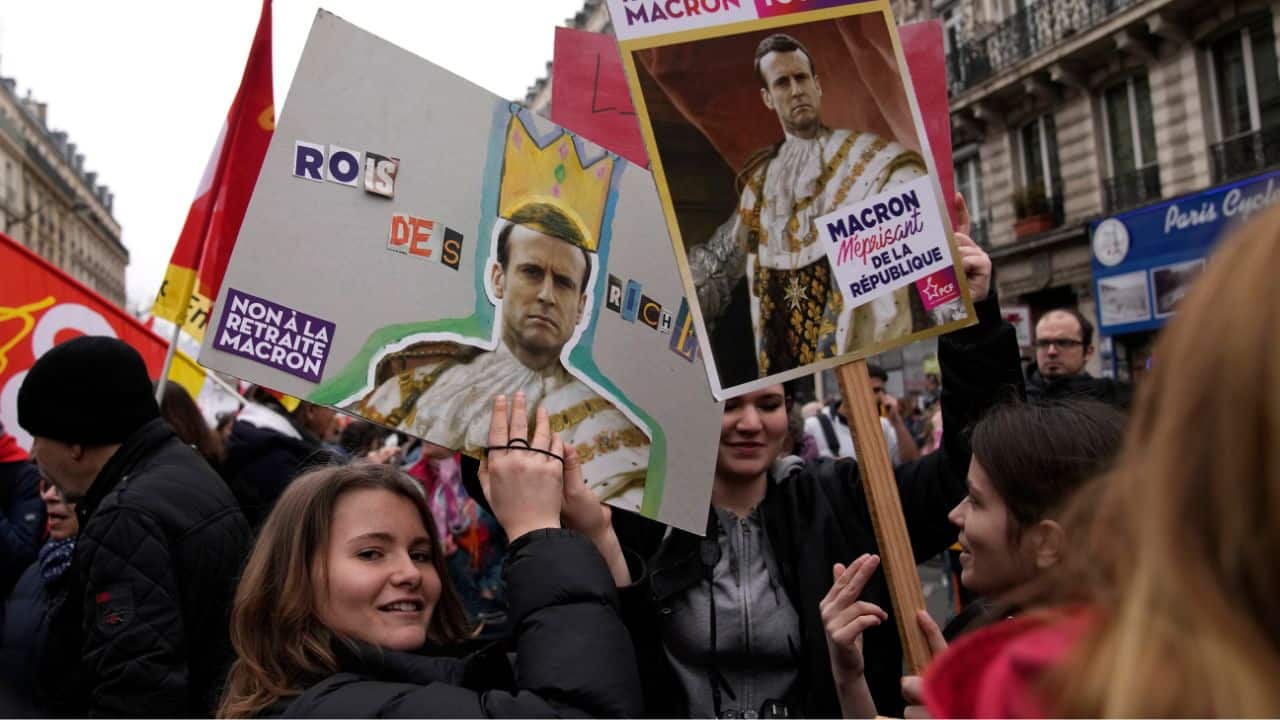 After months of upheaval, an exit from the firestorm of protest triggered by Macron 's changes to France's retirement system looked as far away as ever. Despite fresh union pleas that the government pause its hotly contested push to raise France's legal retirement age, Macron seemingly remained wedded to it. His order to use a special constitutional power to ram the reform past legislators without allowing them a vote galvanized the protest movement. (Source: AP)