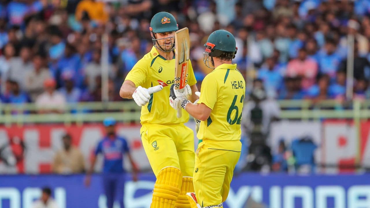 In reply, openers Travis Head and Mitchell Marsh smacked Indian bowling to all parts of the ground as Australia won in a canter. It scored 121 runs in 11 overs to completely dominate the game, with Marsh hitting 66 not out off 36 balls. (Image: AP)