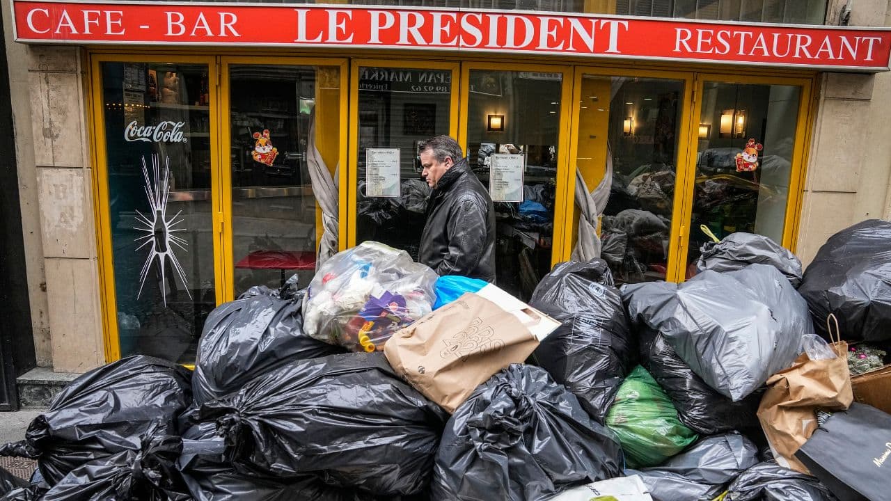 The Constitutional Council can reject articles within the measure if they are not in line with the constitution. Opponents argues the text as a whole should be rejected. Paris police authorities said in a statement on March 21 that they ordered garbage employees to work in order to ensure a “minimum service." It said that 674 staff have been covered by the orders, allowing 206 garbage trucks to operate since last week. (Source: AP)