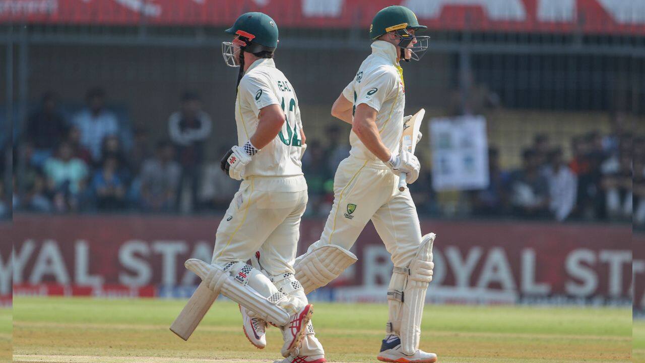 Head and Marnus Labuschagne (28) steered Australia to 78-1 in 18.5 overs after Usman Khawaja, who scored a gritty 60 in the first innings, was dismissed on the second delivery of the day. (Source: AP) Head and Marnus Labuschagne (28) steered Australia to 78-1 in 18.5 overs after Usman Khawaja, who scored a gritty 60 in the first innings, was dismissed on the second delivery of the day. (Source: AP)