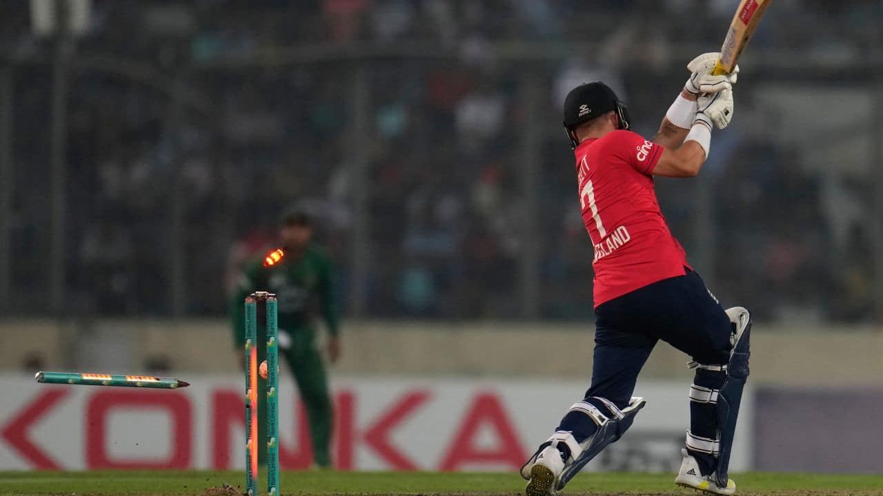 England collapsed from there, trying to maintain the asking run rate. "Our fielding was top notch. Those two wickets in two balls changed the game completely,” Shakib said. (Source: AP)