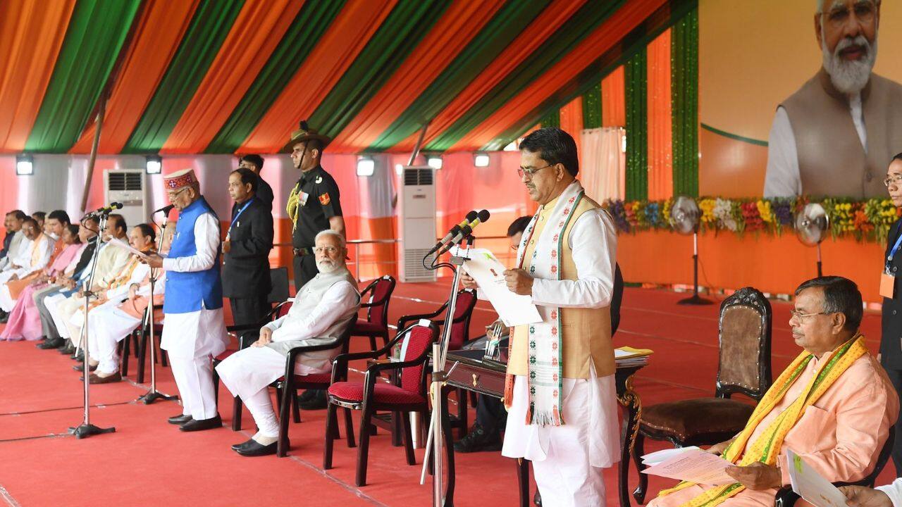 In Pics Manik Saha Takes Oath As Tripura Cm Pm Narendra Modi Attends Swearing In Ceremony Of