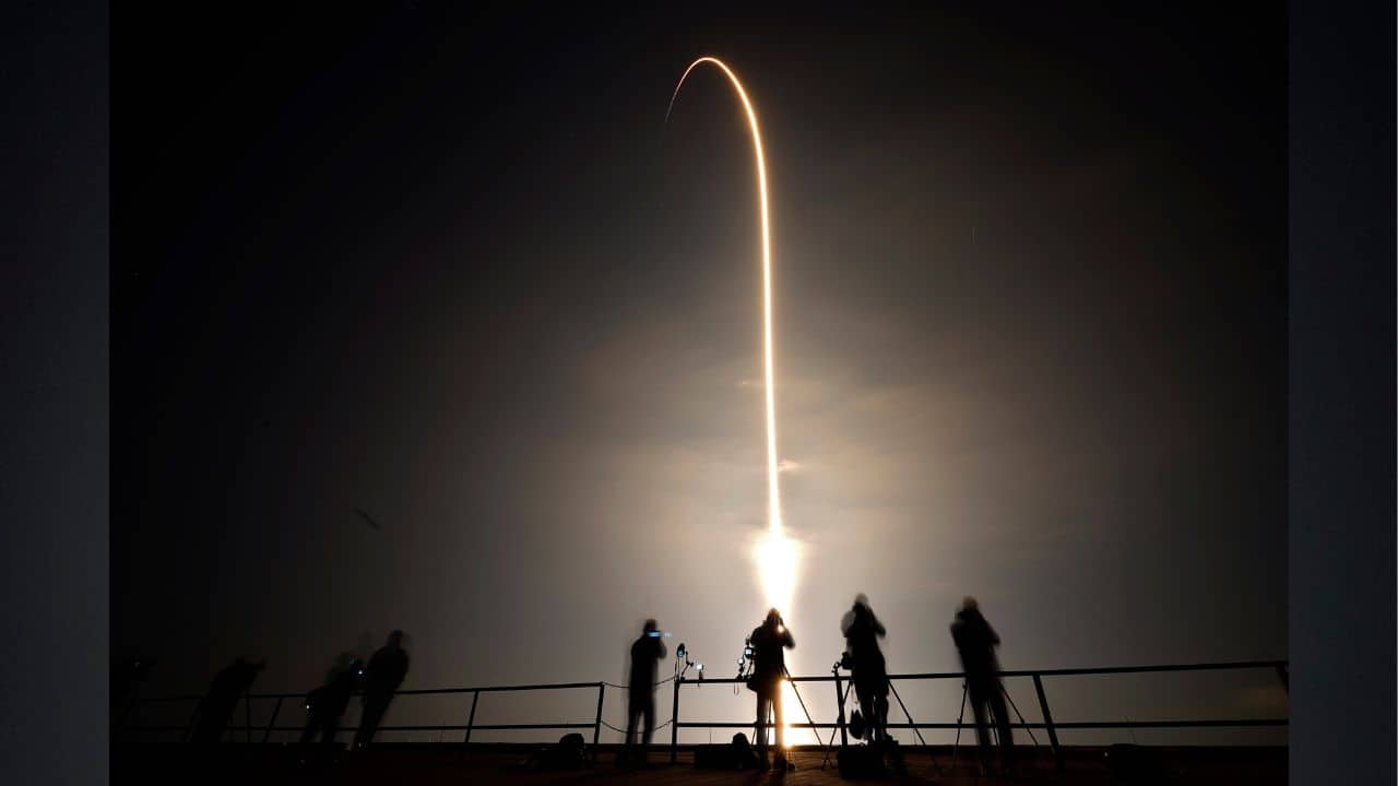 Nearly 80 spectators from the United Arab Emirates watched from the launch site as astronaut Sultan al-Neyadi — only the second Emirati to fly to space — blasted off on his six-month mission. Half a world away in Dubai and elsewhere across the UAE, schools and offices planned to broadcast the launch live. (Image: AP)