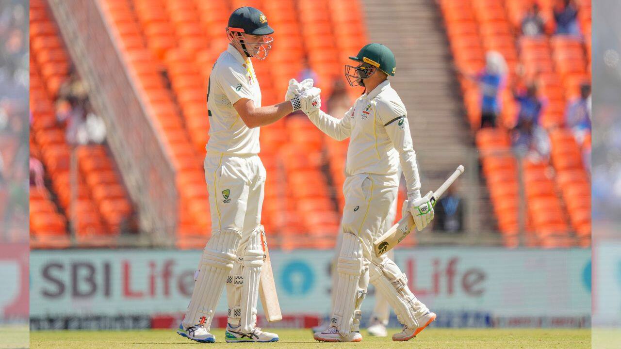 Green hit eight boundaries in racing to 49 in a stand of 85 with the patient Khawaja. Khawaja plodded safely to his 14th test hundred off 246 balls, bringing up the milestone in the day's last over when he flicked Shami to deep square for his 15th boundary. (Source: AP)