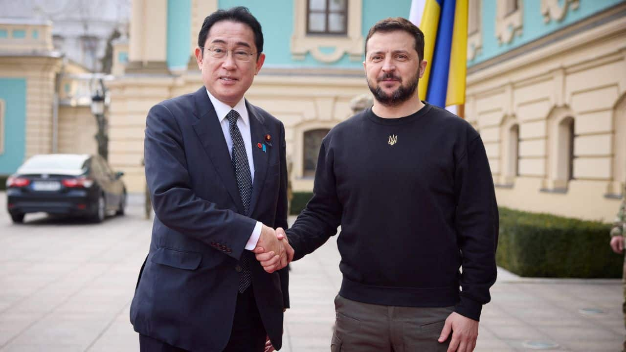 In Pics: Japan's Kishida meets Zelensky, visits massacre site