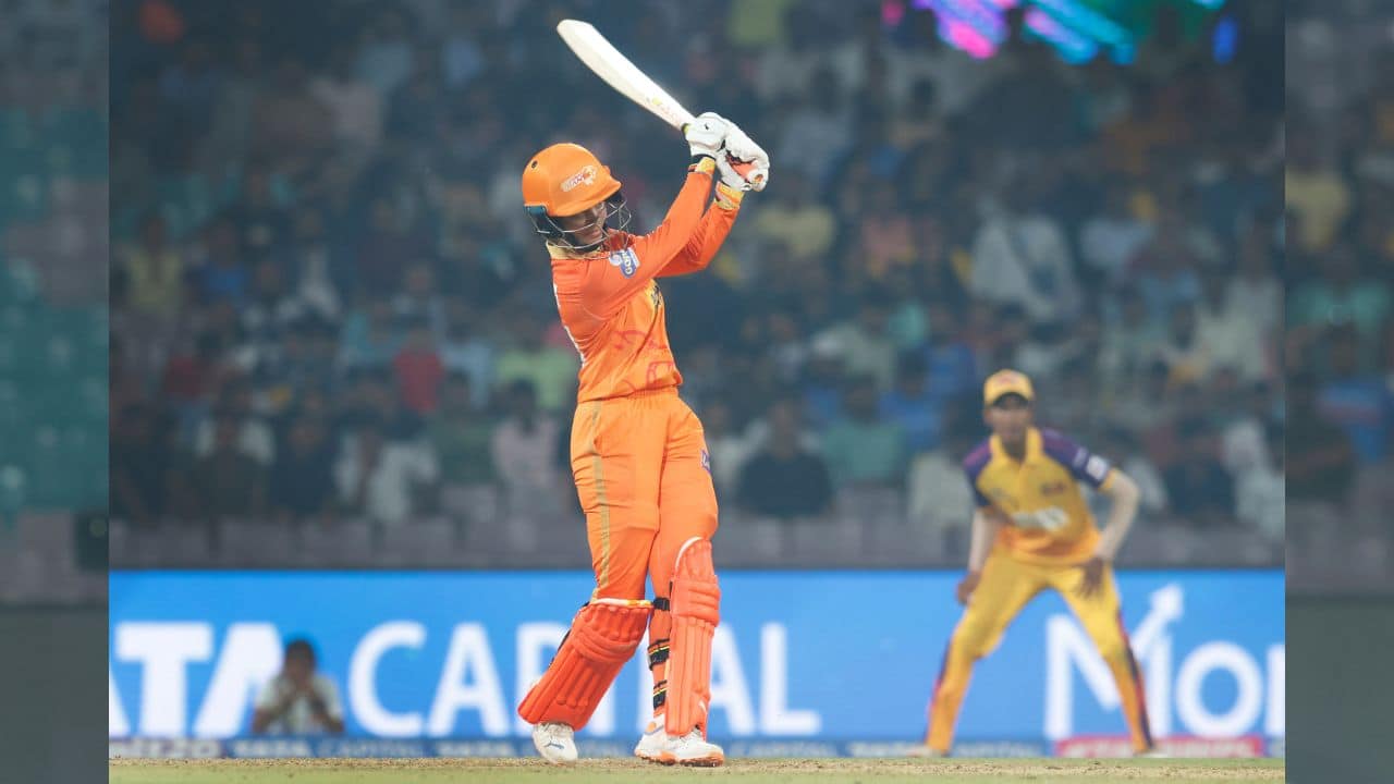 Harleen Deol scored 46 off 32 for Gujarat, which chose to bat first. Skipper Beth Mooney was ruled out of the game owing to a twisted ankle in a heavy defeat against Mumbai Indians on March 4. (Image: WPL)