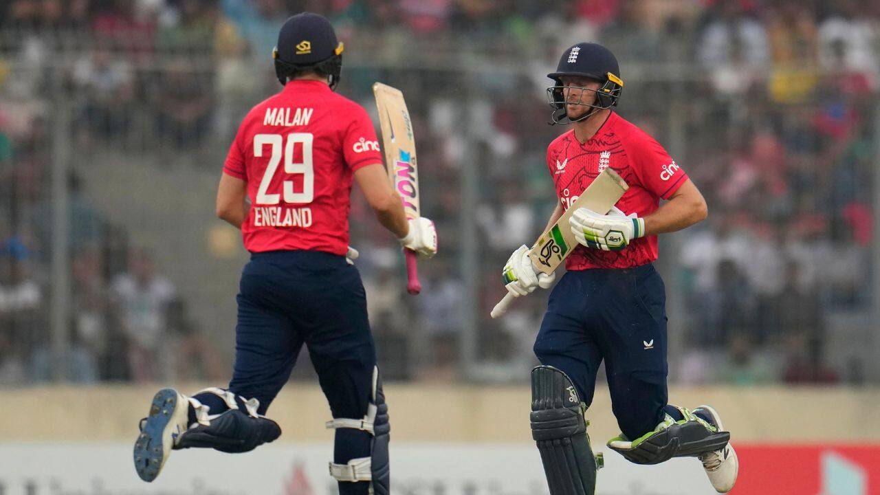 Dawid Malan and skipper Jos Buttler had England on track to avoid being swept until their dismissals in consecutive deliveries. England slumped to 142-6. (Source: AP)