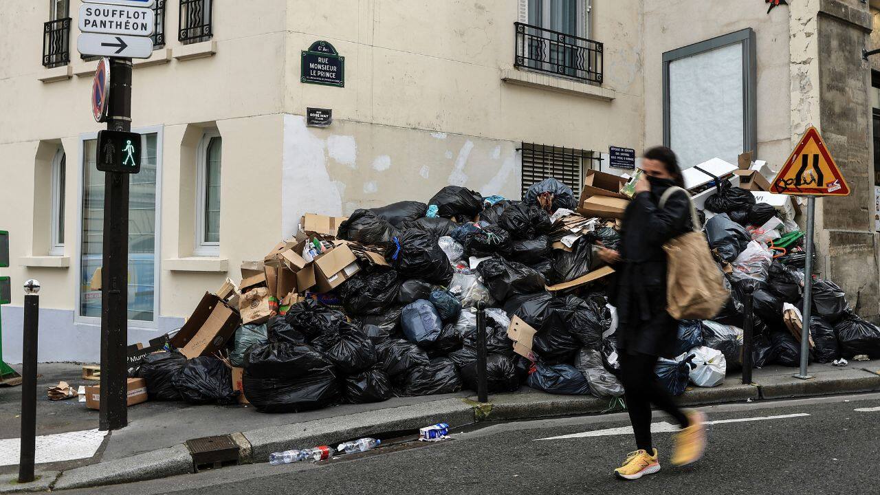 Paris police said on March 21 that 234 people were arrested overnight in the capital mostly for setting fire to garbage in the streets, after France's parliament adopted a divisive bill raising the retirement age from 62 to 64 pushed that was through by President Emmanuel Macron. (Source: AP)