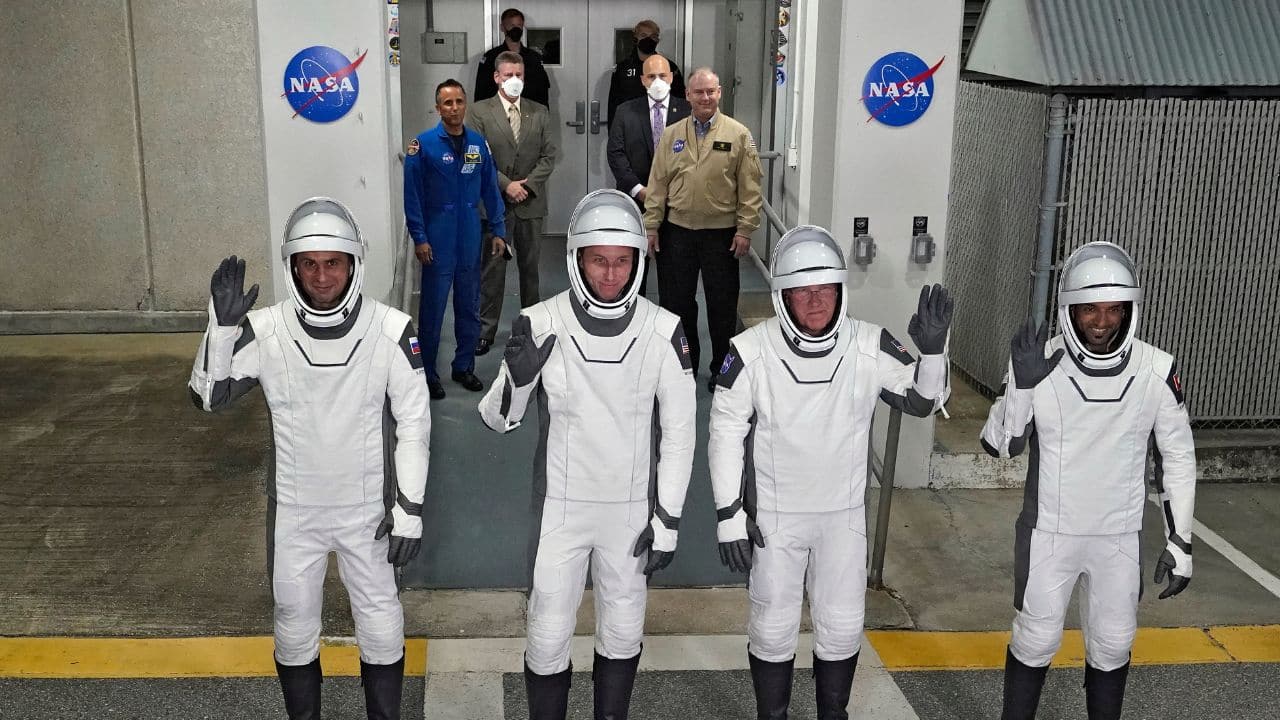 Also riding the Dragon capsule that's due at the space station on March 3: NASA’s Stephen Bowen, a retired Navy submariner who logged three space shuttle flights, and Warren “Woody” Hoburg, a former research scientist at Massachusetts Institute of Technology and space newbie, and Andrei Fedyaev, a space rookie who’s retired from the Russian Air Force. (Image: AP)