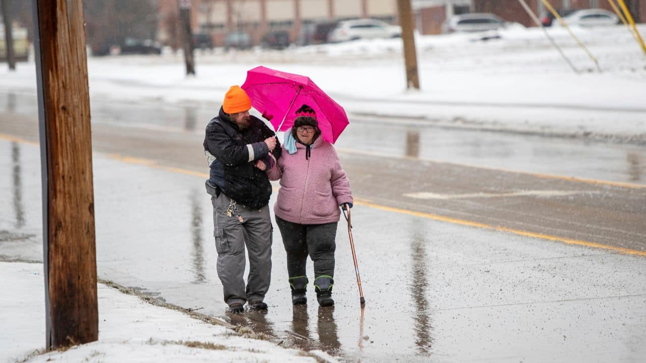 The storms have delayed travel, shuttered schools and overwhelmed crews trying to dig out of the snow and repair downed power lines. More than 72,000 customers were without power Tuesday night in Michigan and more than 59,000 in California, according to the website poweroutage.us. (Image: AP) The storms have delayed travel, shuttered schools and overwhelmed crews trying to dig out of the snow and repair downed power lines. More than 72,000 customers were without power Tuesday night in Michigan and more than 59,000 in California, according to the website poweroutage.us. (Image: AP)