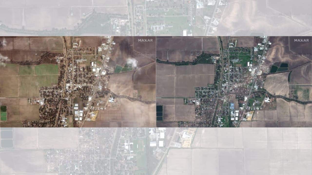 Before-and-after satellite images released late on March 26 showed utter ruin across parts of Rolling Fork, with homes destroyed and trees ripped out of the earth. The American Red Cross moved into a National Guard building in Rolling Fork hours after the storm razed much of the town, home to around 2,000 people. (Source: AFP) Before-and-after satellite images released late on March 26 showed utter ruin across parts of Rolling Fork, with homes destroyed and trees ripped out of the earth. The American Red Cross moved into a National Guard building in Rolling Fork hours after the storm razed much of the town, home to around 2,000 people. (Source: AFP)