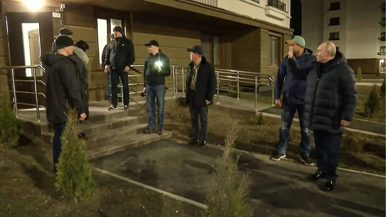Just hours after Putin visited Crimea to mark the ninth anniversary of the peninsula's annexation, video distributed by the Kremlin showed him landing by helicopter in Mariupol, the port city that Moscow captured after a long siege last spring. (Source: AFP)