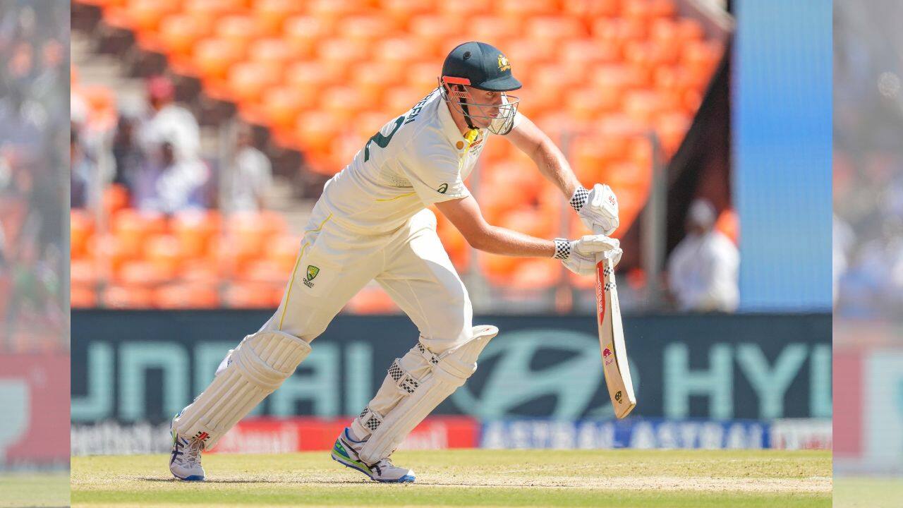 Green's combative attitude against the second new ball helped Australia reap 54 runs off the last nine overs of the day. (Source: AP)