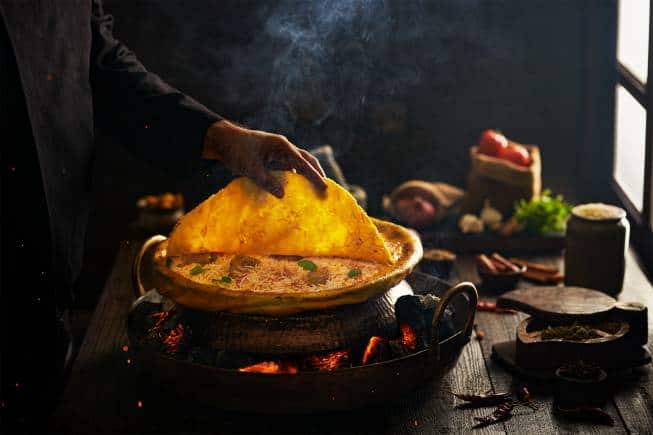 'Sigdi' imparts a smoky flavour to 'dum biriyani'. (Photo courtesy Art of Dum and India Bistro)