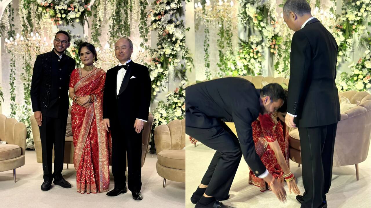 OYO's Ritesh Agarwal touches the feet of Japanese billionaire Masayoshi Son