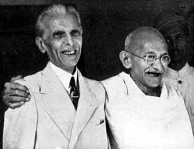 Mahatma Gandhi and Muhammad Ali Jinnah in Bombay, September 1944 Photo via Wikimedia Commons