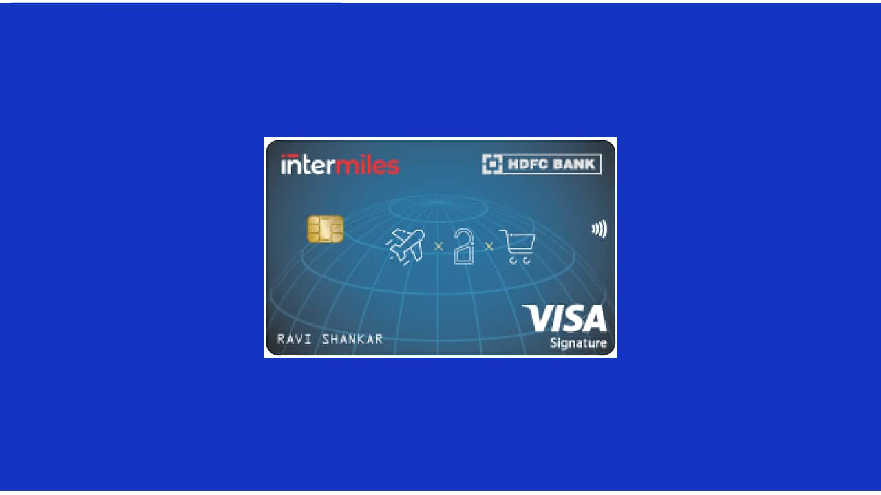 Image Source: HDFC Bank | InterMiles HDFC Bank Signature Credit Card offers up to 8,000 bonus InterMiles on joining and 3,000 InterMiles on spending Rs 6,000 during the first 30 days. It also offers Rs 750 and Rs 2,000 flight and hotel discount vouchers respectively, and InterMiles Silver membership for the first year and upon renewal. The card user can redeem InterMiles to book flight tickets via the InterMiles website. It offers 16 complimentary lounge access per year to VISA and Mastercard network credit card holders. The annual fee is Rs 2,500 on this card.