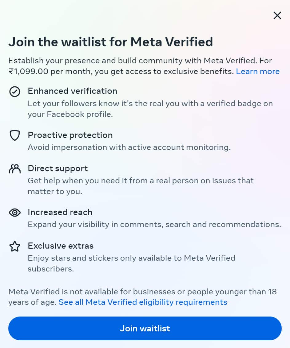 Meta Verified Waitlist