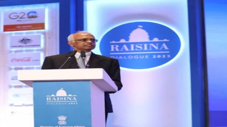 Jagannatha Kumar at the Raisina Dialogue 2023 event. 