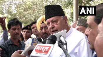 “We didn’t set a time limit for holding elections. We want polls to be held as soon as possible so that people don’t have to suffer further,” said Farooq Abdullah. (Pic: ANI)