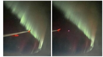 The EasyJet pilot turned the plane 360 degrees to ensure passengers on both sides of the aircraft could witness the stunning display of the northern lights. (Image credit: @APTGroves/Twitter)