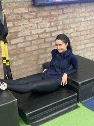 Actor Shraddha Kapoor working out.