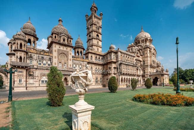 The lawns at Lukshmi Vilas Palace, Vadodara.