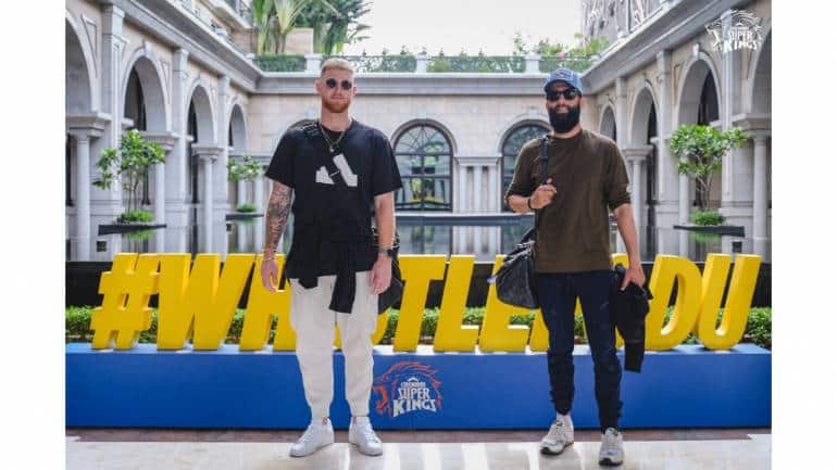 Ben Stokes and Moeen Ali (Photo via Twitter/ChennaiIPL)