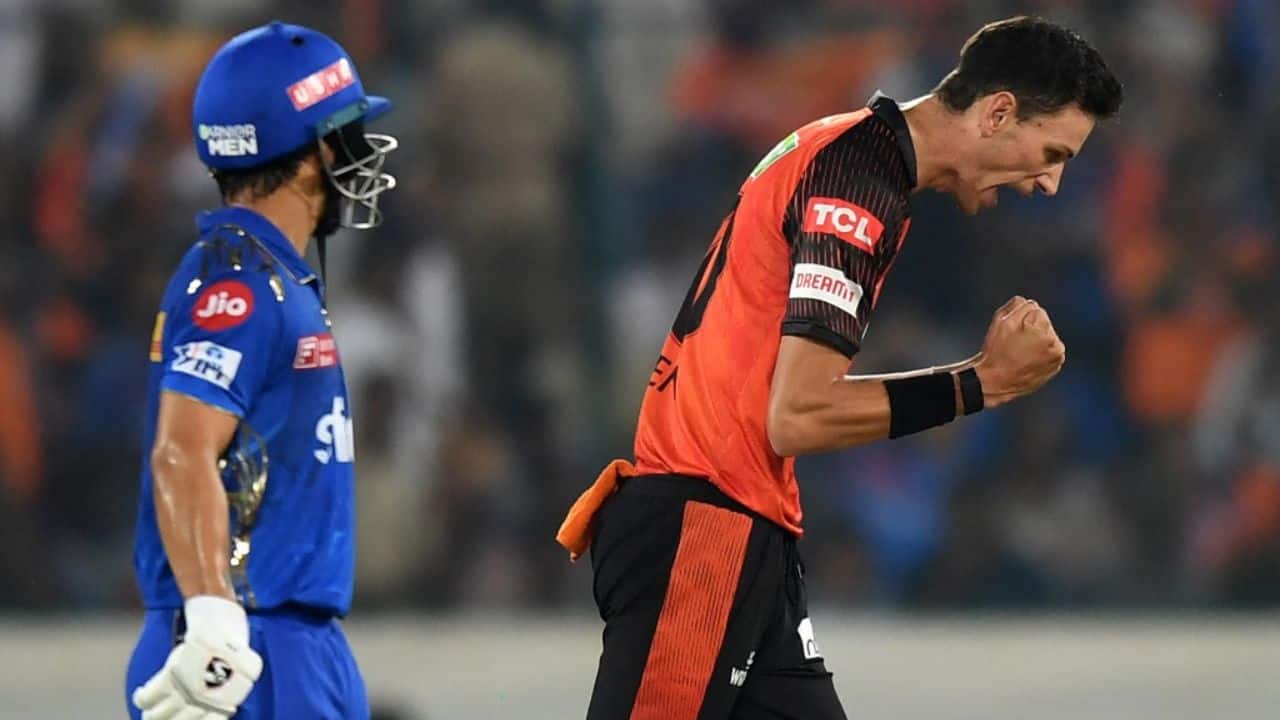 Marco Jansen then took two wickets in one over when Markram took a splendid diving catch over his shoulder to dismiss Ishan Kishan for 38 and Suryakumar Yadav’s (7) barren run in the tournament continued when Markram picked up his third catch with a full length dive at mid-off. (Image: AFP)